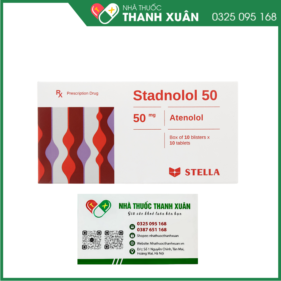 Stadnolol 50 điều trị tăng huyết áp, nhịp nhanh trên thất, loạn nhịp thất